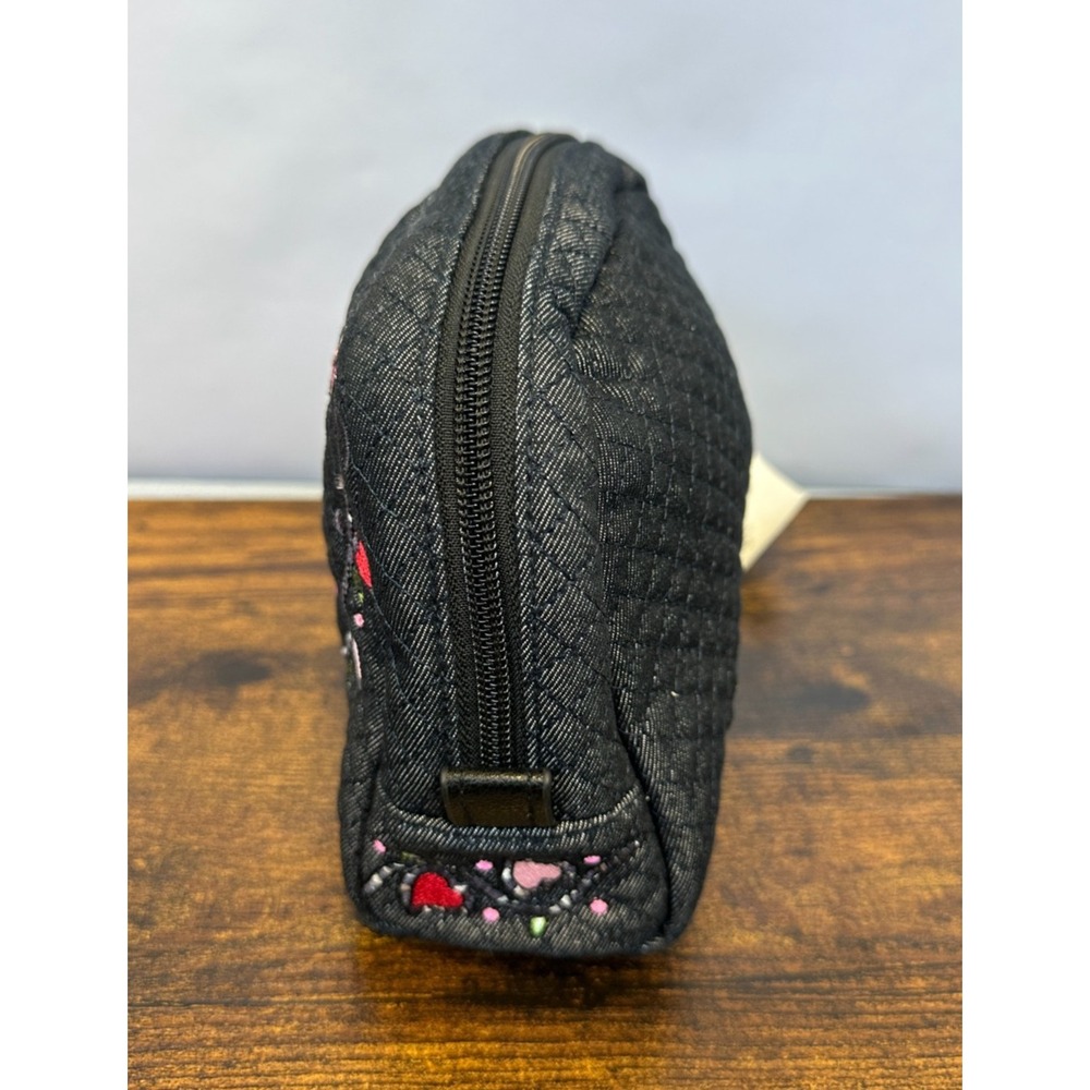 NEW Vera Bradley Iconic Cosmetic Makeup Case Diamond Quilted Floral Embroidered - Picture 9 of 13